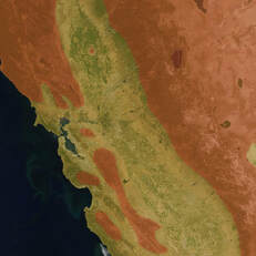 Range map detail of Northern California